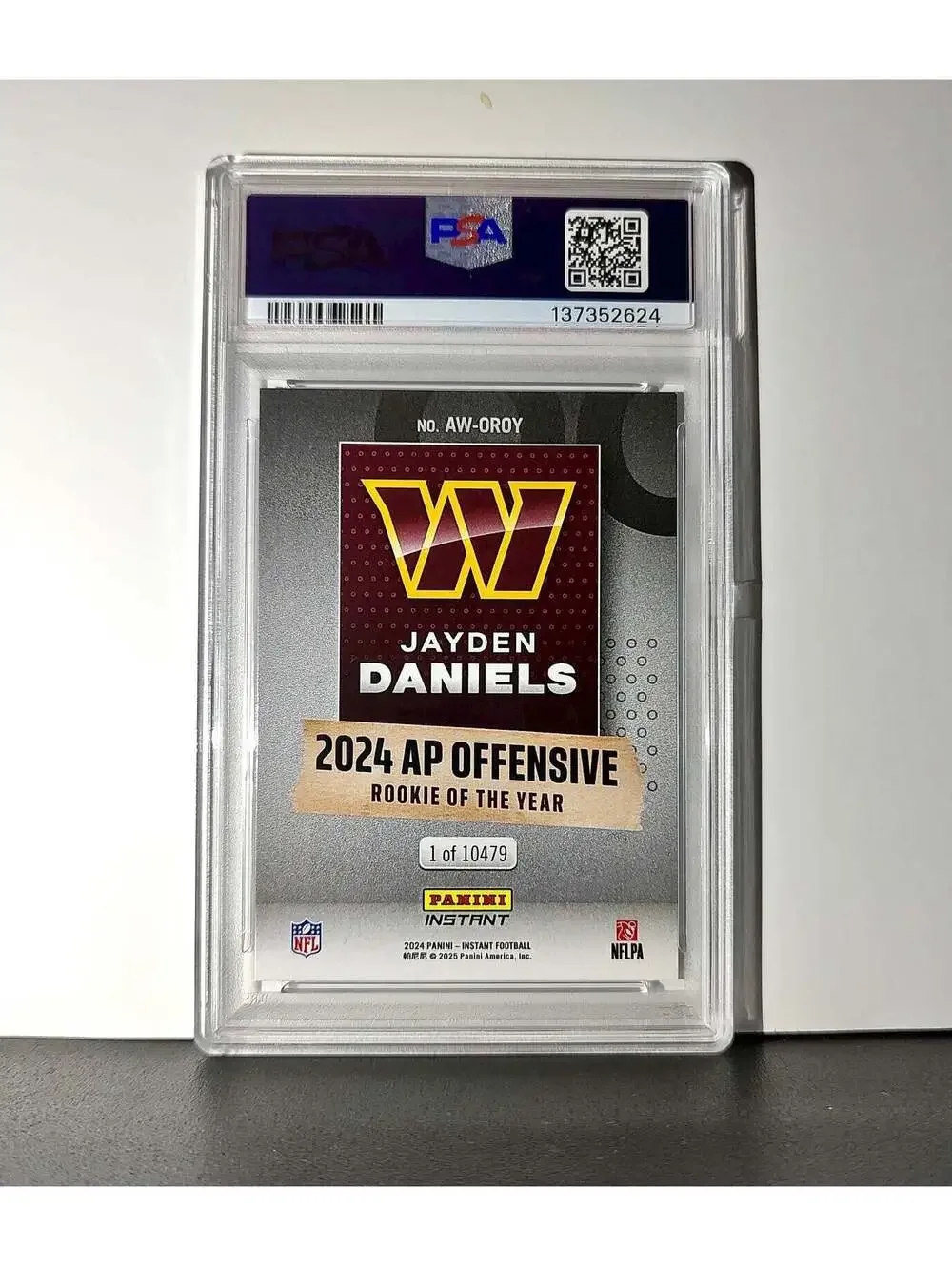 Jayden Daniels 2024 Panini NFL AP Offensive Rookie of the Year Commanders PSA 9